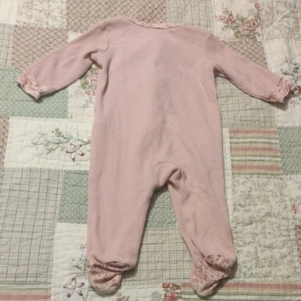 Carter's Soft Flannel Pink Floral Footie